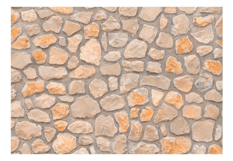 Fototapet Rustik klassiker - bakgrund med mönster av rostbeige sten i betong 64279 additionalImage 1