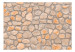 Fototapet Rustik klassiker - bakgrund med mönster av rostbeige sten i betong 64279 additionalThumb 1