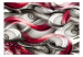 Fototapet Kylig komposition - abstrakta rödgrå vågor med diamanter 64779 additionalThumb 1