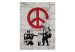 Fototapet CND-soldater - grått graffiti-målning av Banksy med soldater och en fredsduva 62289 additionalThumb 1