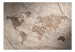 Fototapet Pappersresor - grå världskarta med textur av gammalt papper 64789 additionalThumb 1