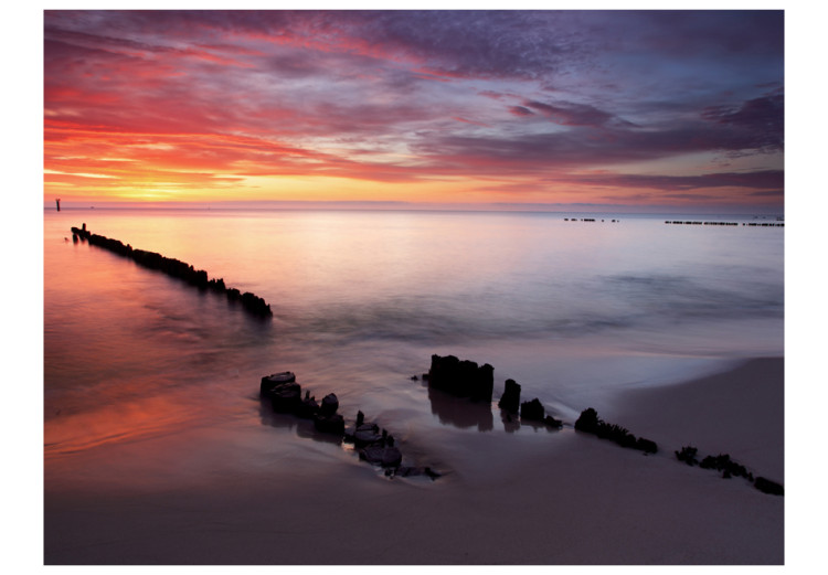 Fototapet Landskap med sandstrand - solnedgångens landskap över havet 61699 additionalImage 1